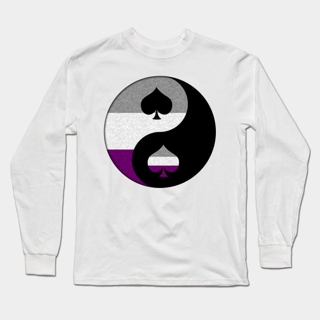 Paint Splatter Asexual Pride Yin and Yang Symbol Long Sleeve T-Shirt by LiveLoudGraphics